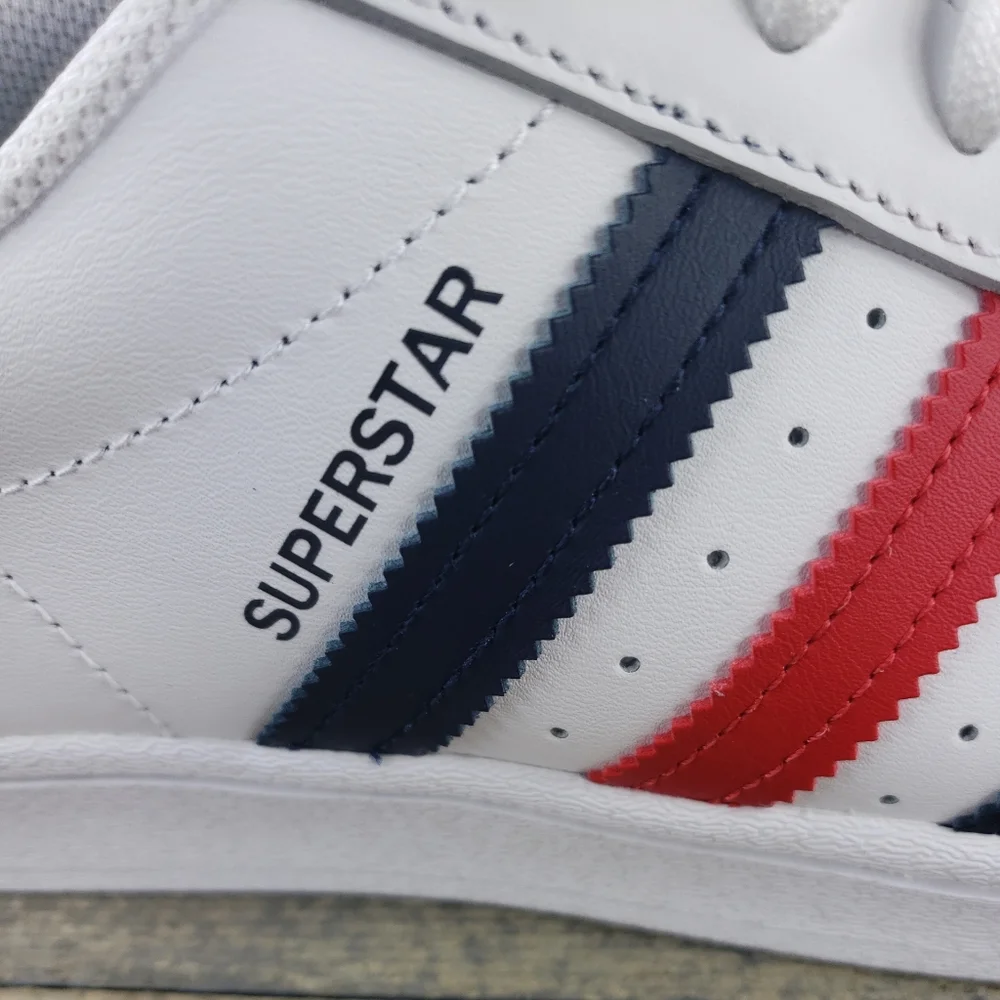 adidas Superstar Originals Men's Shoes White/Red/Dark Navy Shell Toe - Picture 10 of 10